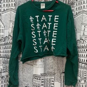 Michigan state long sleeve crop top